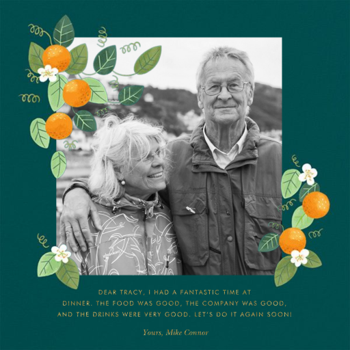 Orange Blossom Trim - Thank You Card by Paperless Post