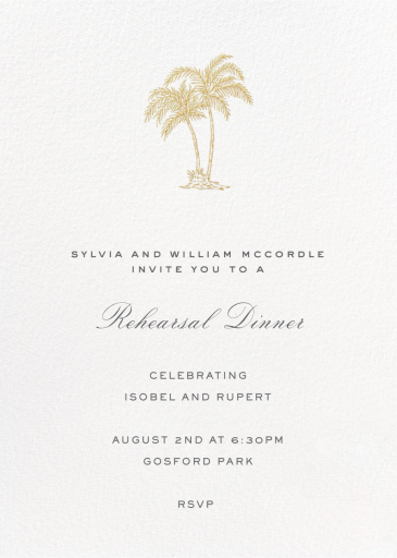 Mascarene - Rehearsal Dinner Invitation by Crane & Co.