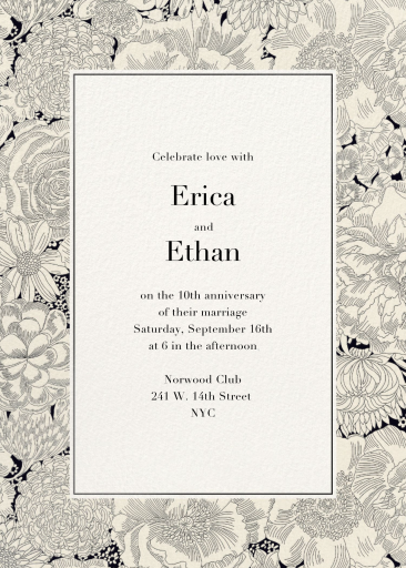 Heritage Blooms - Anniversary Invitation by Liberty