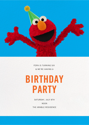 Elmo’s Tickled - Invitation by Sesame Street