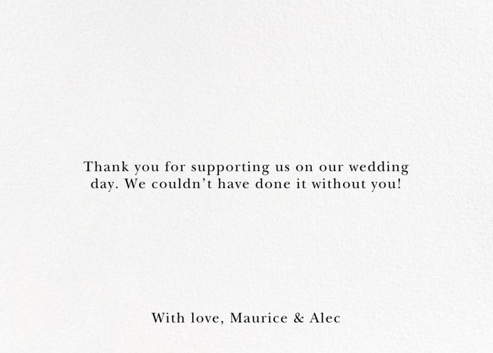 Floral Trellis II (Photo) - Thank You Card by Oscar de la Renta - Back