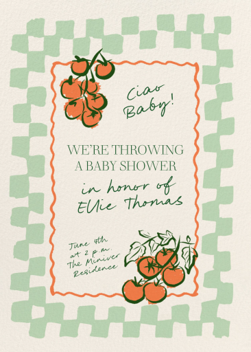 Tomato Stems - Baby Shower Invitation by Pulp Templates Co.