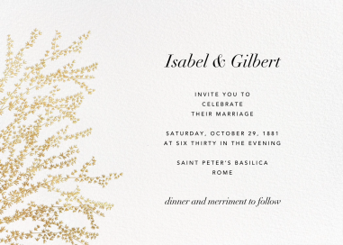 Forsythia Branch (Horizontal) - Wedding Invitation by Paperless Post
