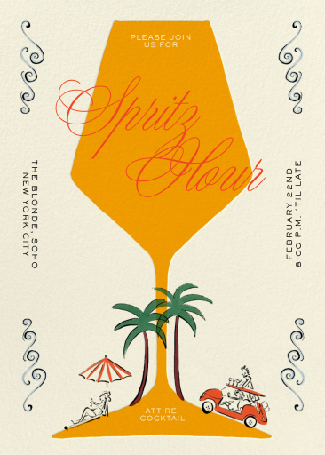 Orange Spritz - Cocktail Party Invitation by Tamborine Press