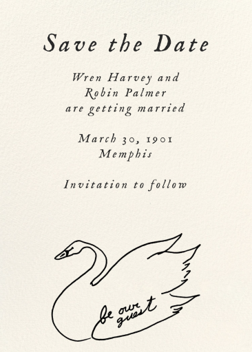 Swan Host - Save the Date by Carly Kuhn