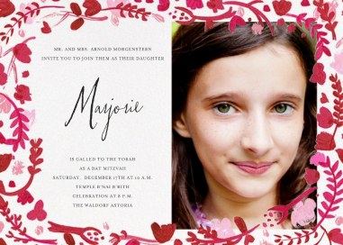 Hydrangeas and a Mitzvah (Photo) - Invitation by Mr. Boddington's Studio