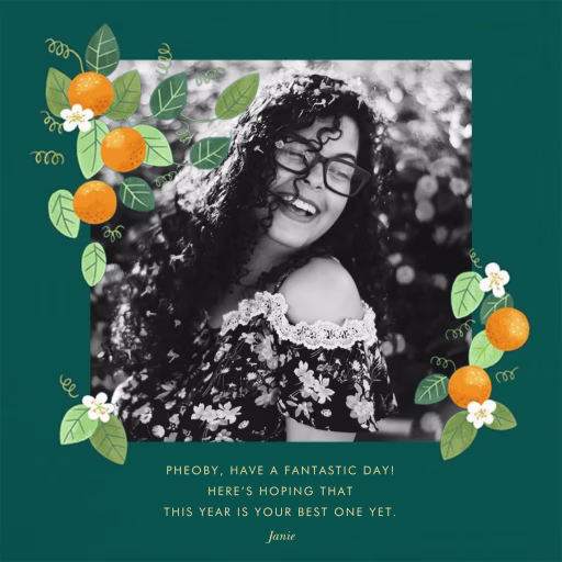 Orange Blossom Trim - Birthday Card by Paperless Post