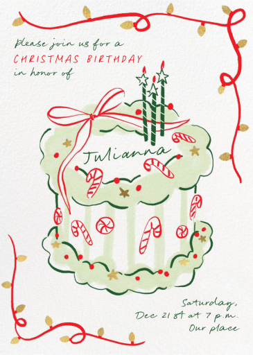 Candy Cane Cake - Birthday Invitation by Paperless Post