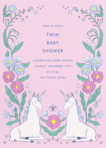 Unicorn Garden - Baby Shower Invitation by Hello!Lucky