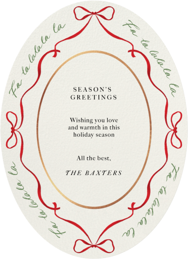 Holiday Bows (Double-Sided) - Greeting Card by Paperless Post - Back