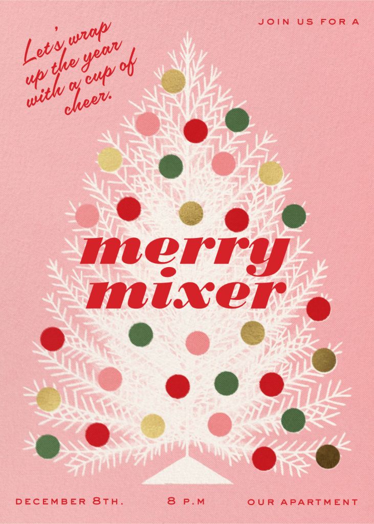 Retro Christmas Tree Holiday Party Invitation Send online instantly