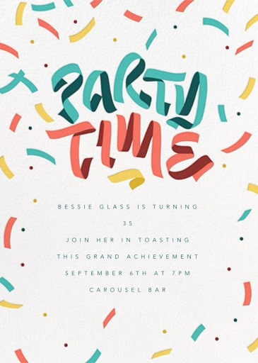 Crossed Streamers - Birthday Invitation by Paperless Post