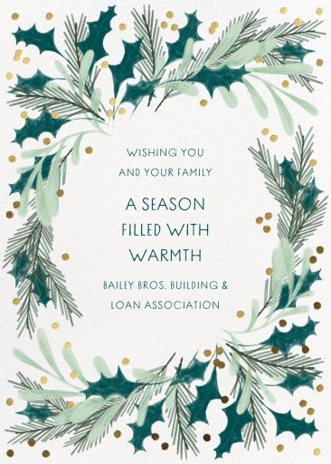 Loose Wreath - Business Holiday Card by Paperless Post