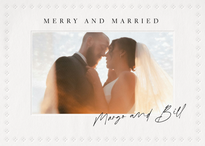 Photo Embossed Border Wedding Card