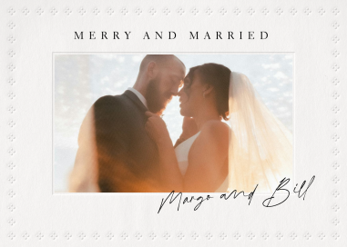 Photo Embossed Border Wedding Card