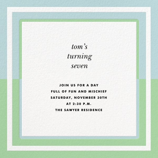 Colorblocked Border - Birthday Invitation by kate spade new york