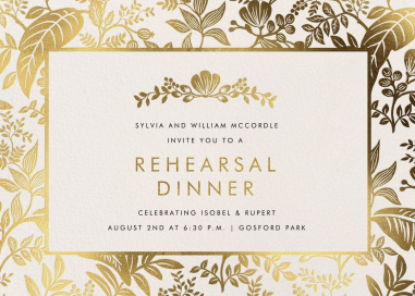 Gold Canopy Frame - Rehearsal Dinner Invitation by Rifle Paper Co.