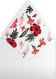 Red Watercolor Flowers Invitation Envelope