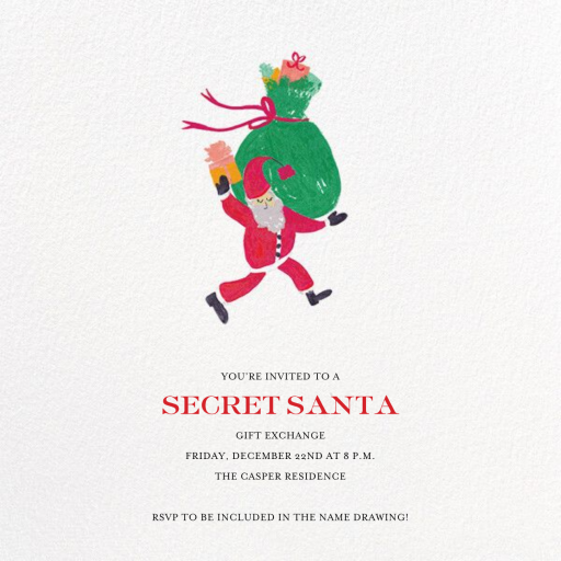 Santa Says Hello (Square) - Holiday Party Invitation by Mr. Boddington's Studio
