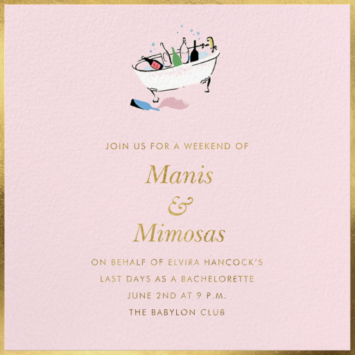 Bath Bar - Bachelorette Party Invitation by kate spade new york