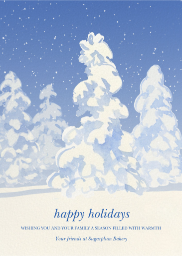 Snow-Covered Forest (Greeting) - Holiday Card by Felix Doolittle
