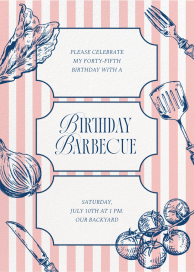 BBQ Utensils and Veggies Invitation