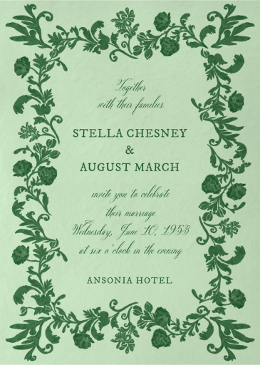 Painted Floral Garland - Invitation by Emilia Wickstead