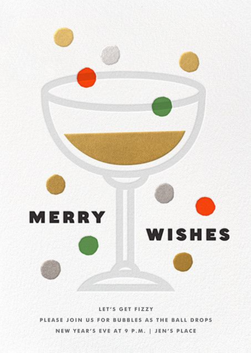 Champagne Wishes - Christmas Card by The Indigo Bunting