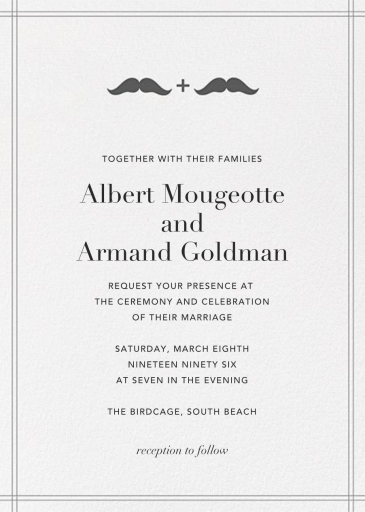Lips and Stache (Wedding) - Wedding Invitation by Jonathan Adler