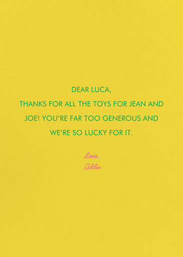 The Cherry Stare - Thank You Card by Carolyn Suzuki Studio - Back