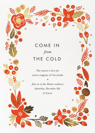 Poinsettia Wreath (Tall) - Holiday Party Invitation by Rifle Paper Co.