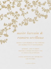 Stitched Floral I - Printable Invitation by Oscar de la Renta
