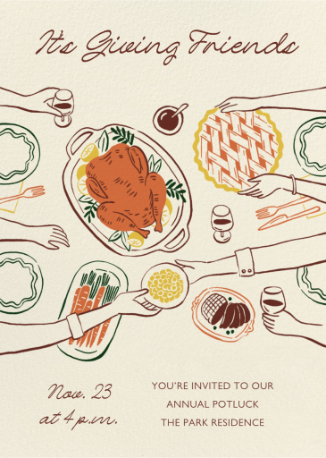 Sharing Is Caring - Thanksgiving Invitation by Paperless Post