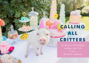 Piggy Picnic - First Birthday Invitation by Gray Malin