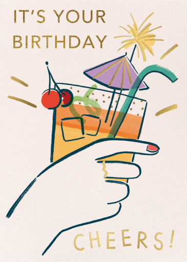 Birthday Drink (Charlotte Trounce) - Birthday Card by Wrap