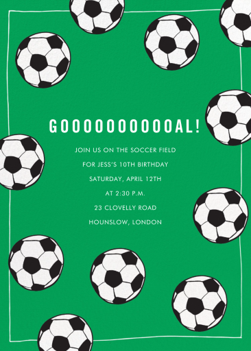 Fútbol - Invitación de cumpleaños de Linda y Harriett