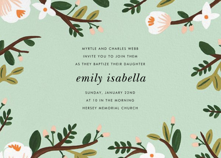 Floral Glade (Photo) - Baptism & Christening Invitation by Rifle Paper Co. - Back