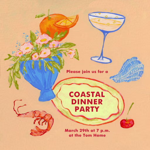 Orange Dinner Party - Summer Party Invitation by Iris + Marie