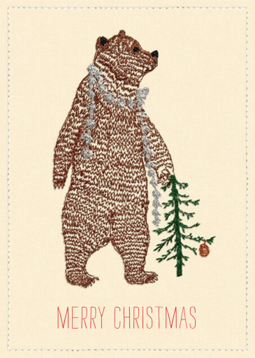 Tinsel Bear - Christmas Card by Coral & Tusk