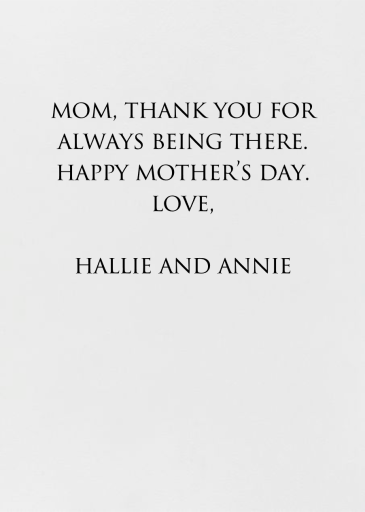 Vintage Flower - Happy Mother's Day - Greeting Card by Linda and Harriett - Back