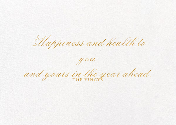 Healthy Year - New Year's Card by Bernard Maisner - Back