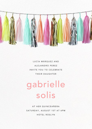 Glimmer (Tall) - Quinceañera Invitation by CONFETTISYSTEM