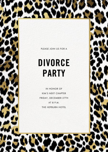 Leopard Border - Divorce Party Invitation by kate spade new york