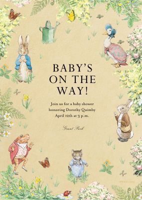 Peter Rabbit Baby Shower Invites