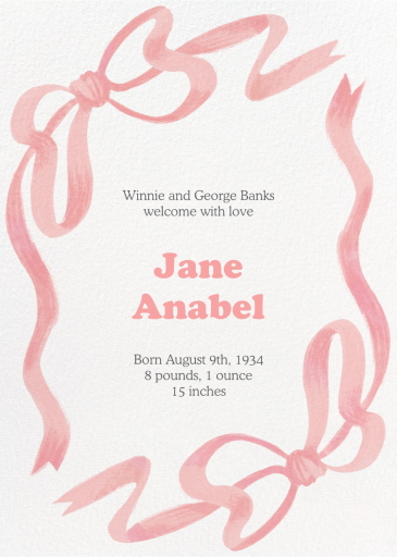 Soft Ribbons - Birth Announcement by Paperless Post