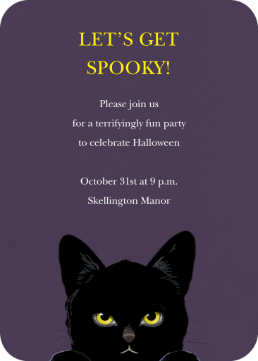Onyx Cat - Halloween Invitation by Felix Doolittle
