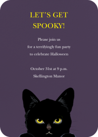 Onyx Cat - Halloween Invitation by Felix Doolittle
