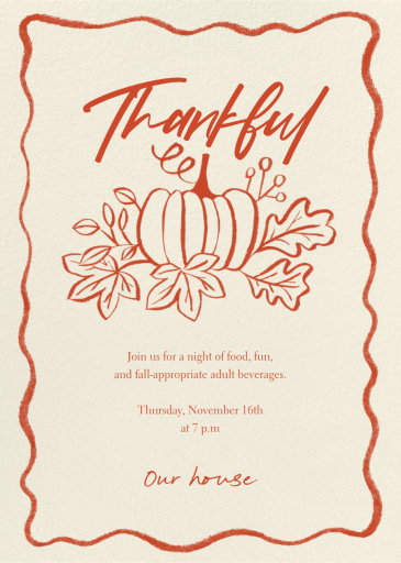 Thankful Pumpkin - Thanksgiving Invitation by Paperless Post