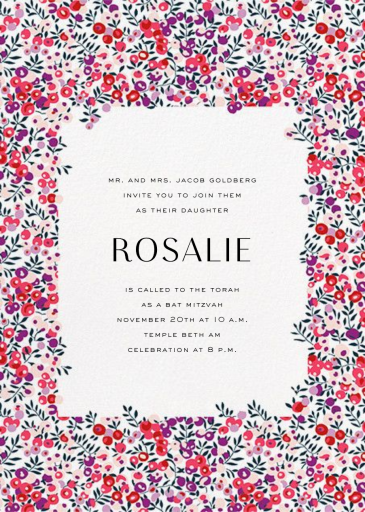 Wiltshire Berry - Bar & Bat Mitzvah Invitation by Liberty