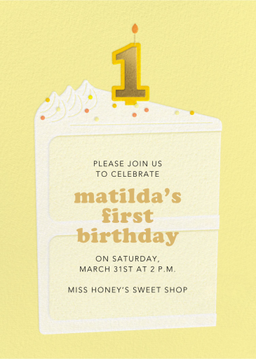 Gold Candle - First Birthday Invitation by Paperless Post